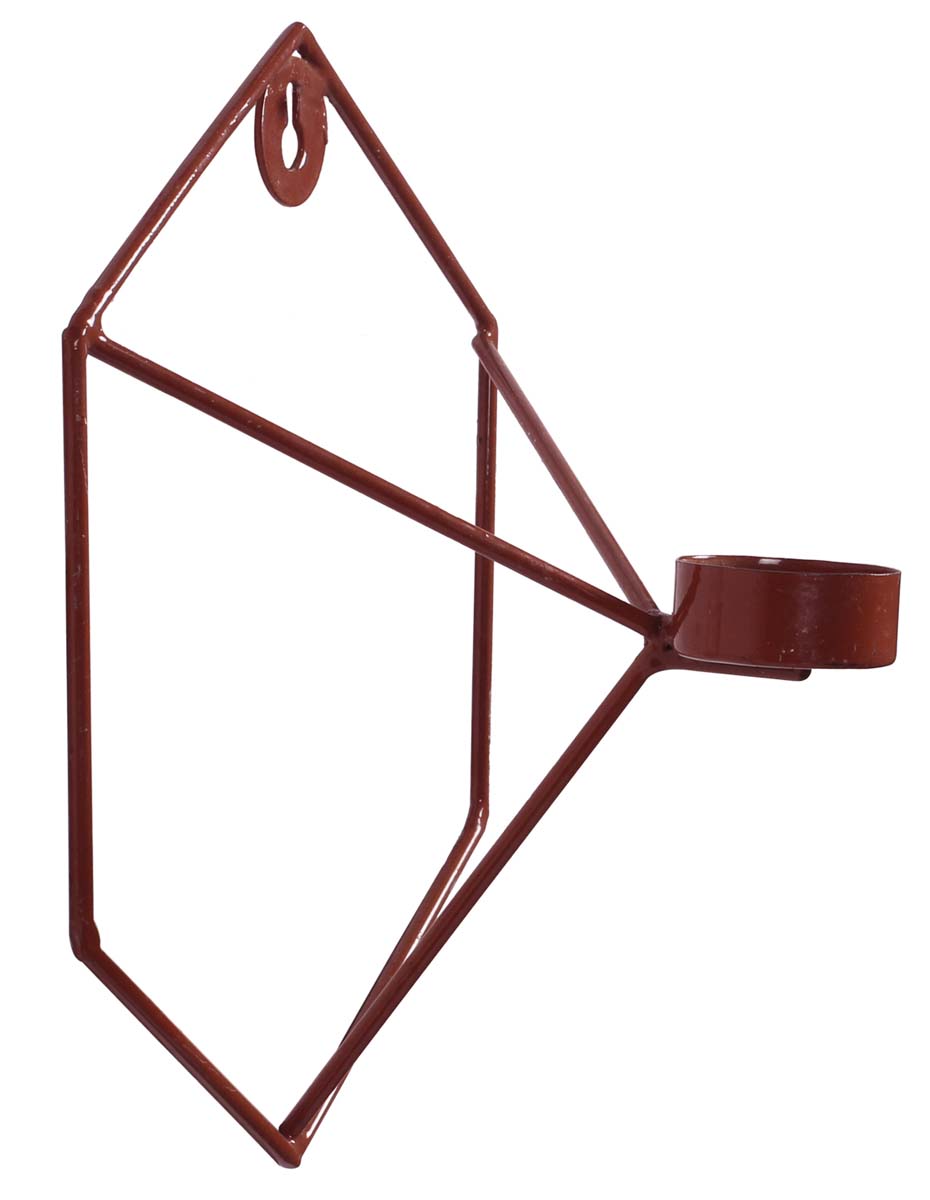 Wall-Mounted Tea-Light Candle Stand – Cast in Iron – 3D Geometric Design – Hand-Painted in Brown Color – Metal Votive Candle Holders – Unique Candle Décor  - Buy in Bulk Wholesale